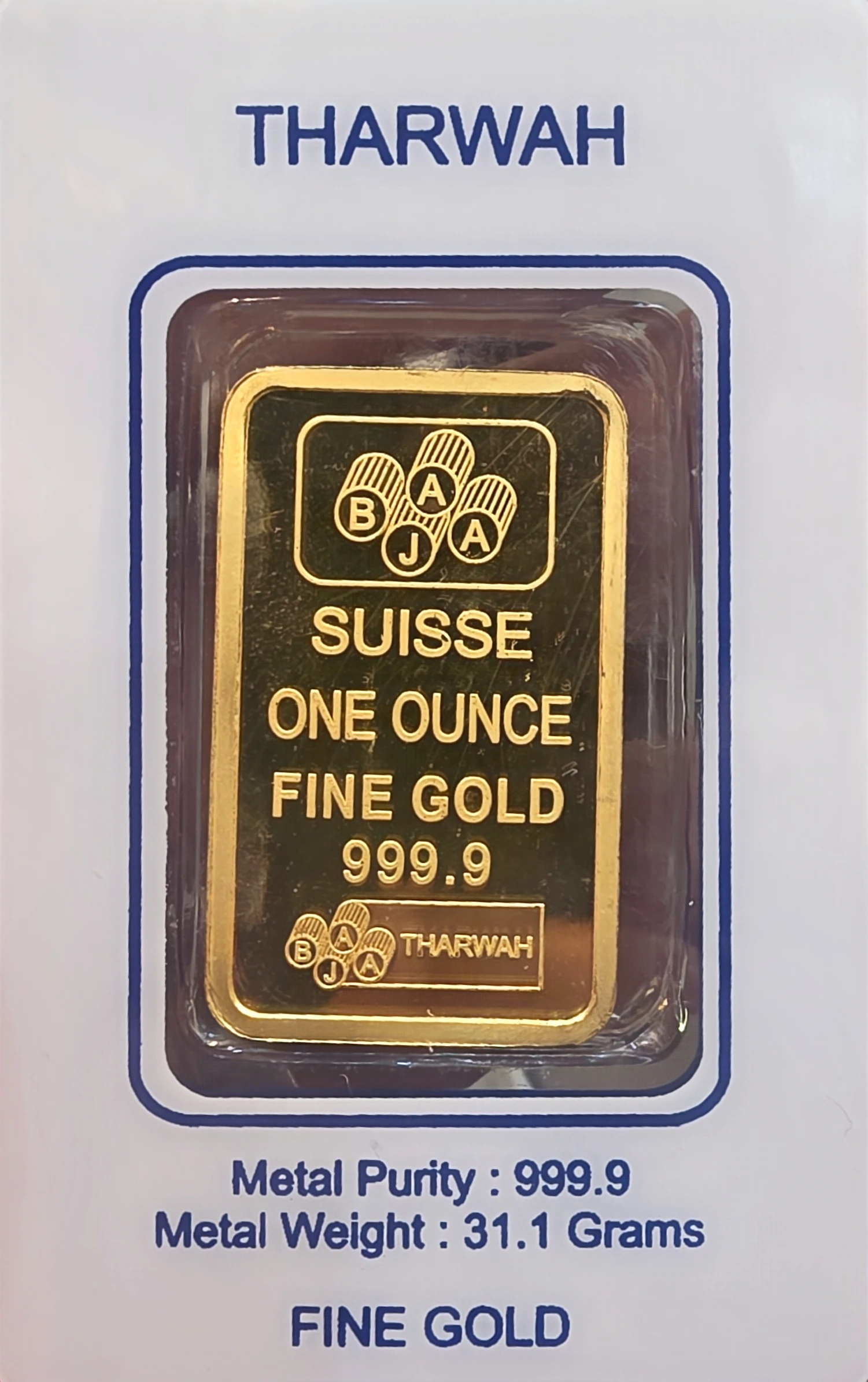 24-karat gold ingot - ounce | Fortuna Royal Design