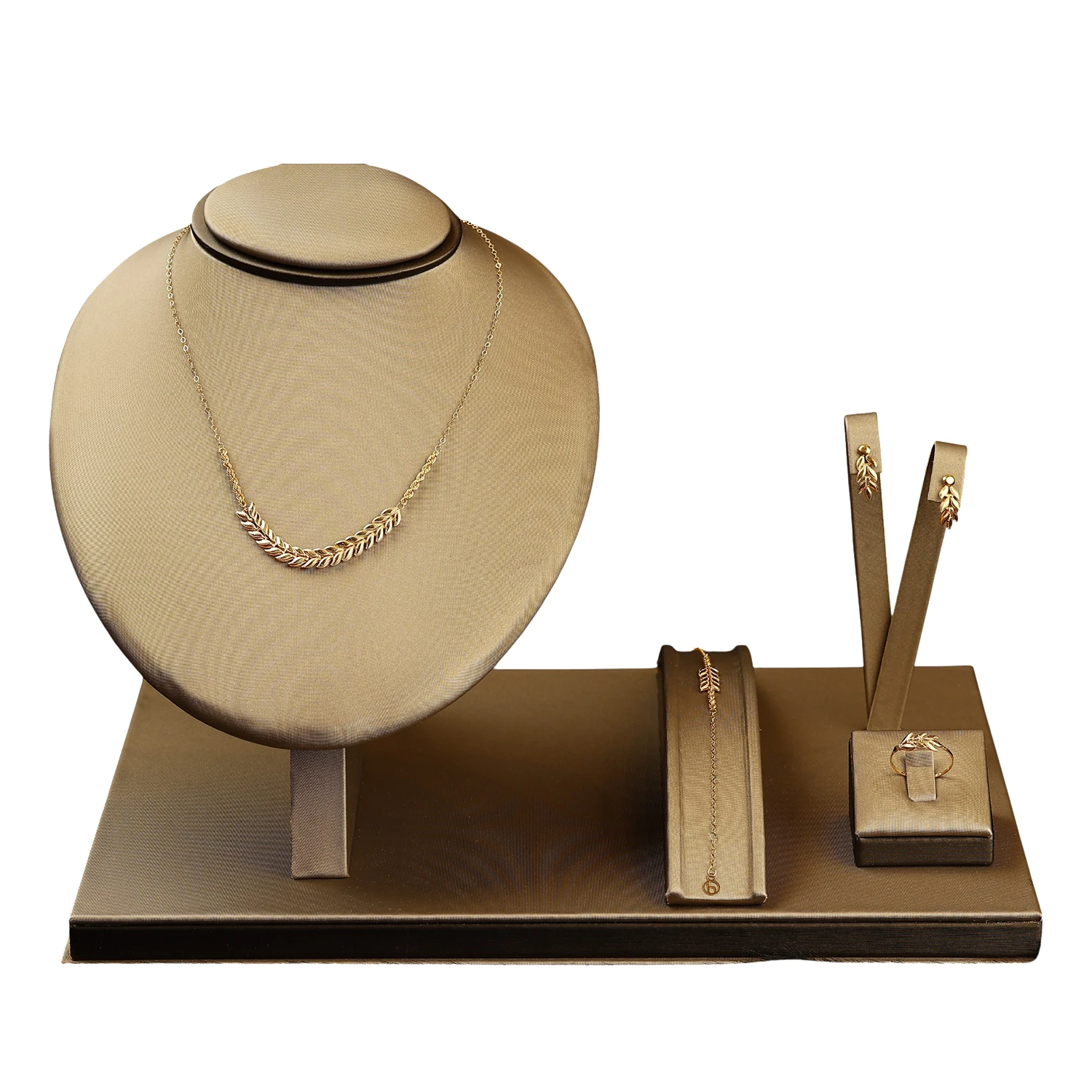 21K Gold "Wheat Ear" Set - Nature Inspired Elegance