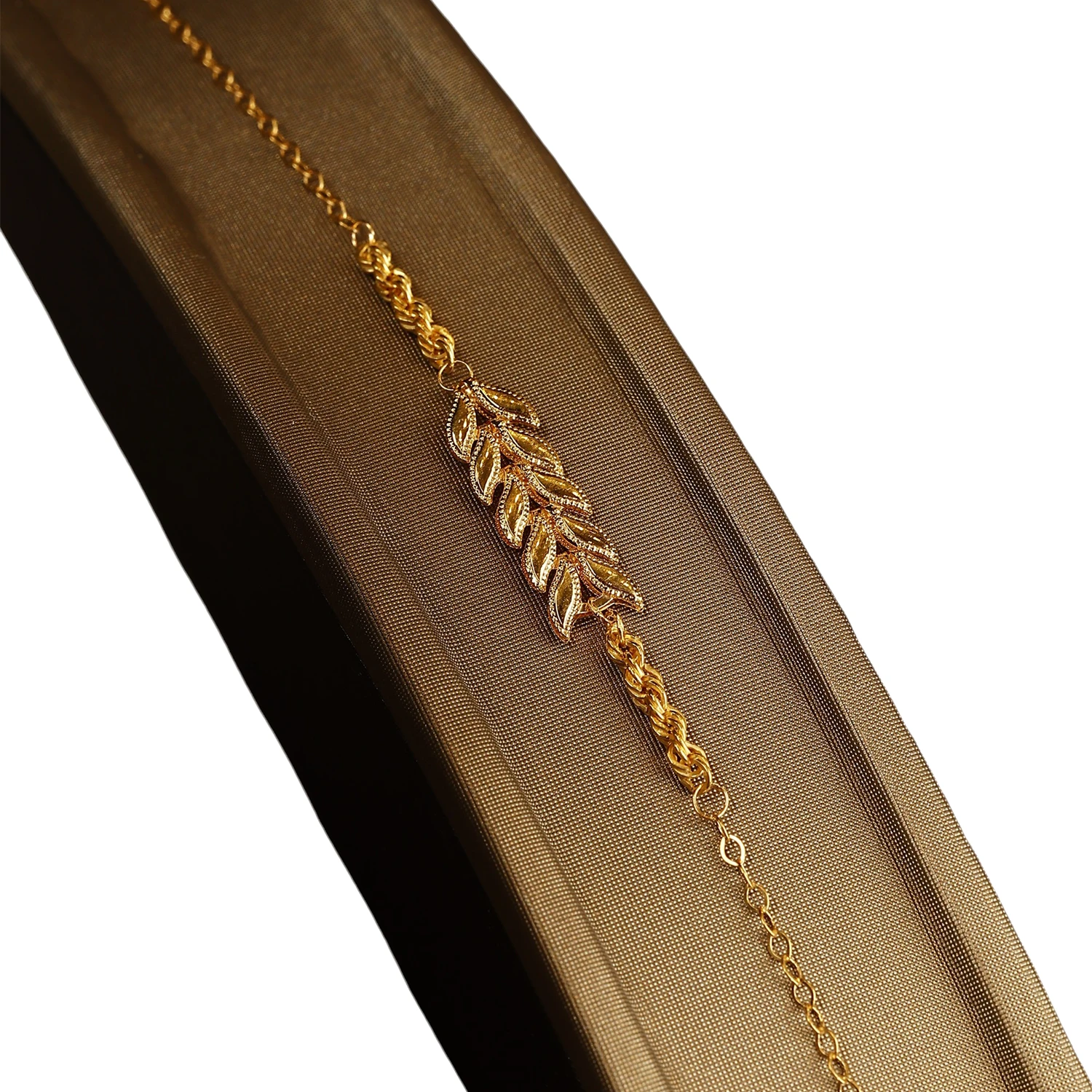 21K Gold "Wheat Ear" Set - Nature Inspired Elegance