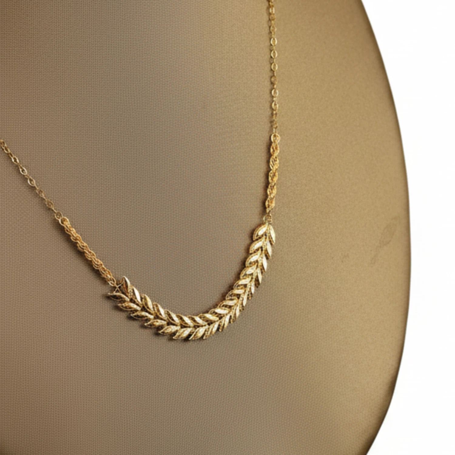 21K Gold "Wheat Ear" Set - Nature Inspired Elegance