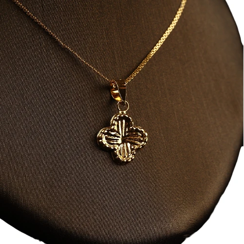 _“Flower Of Wishes” 21K Gold Set – Mini Clover Design_