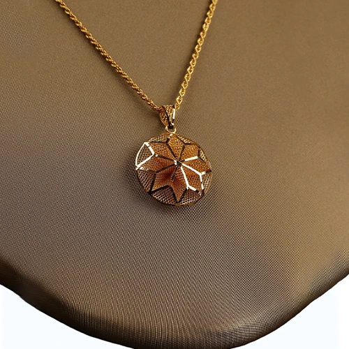 “Palace Rose” 21K Gold Set – Royal Flower Design