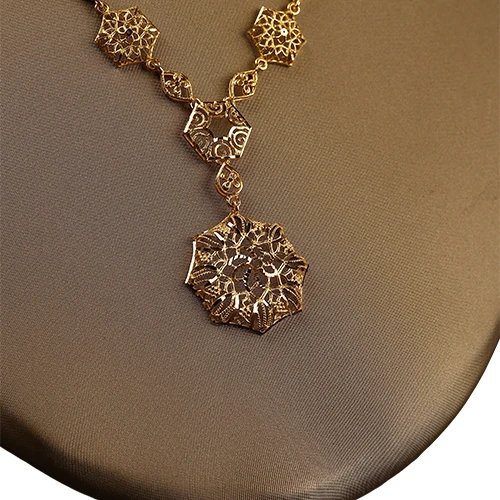 “Princess of Flowers” 21K Gold Set – Royal Openwork Design
