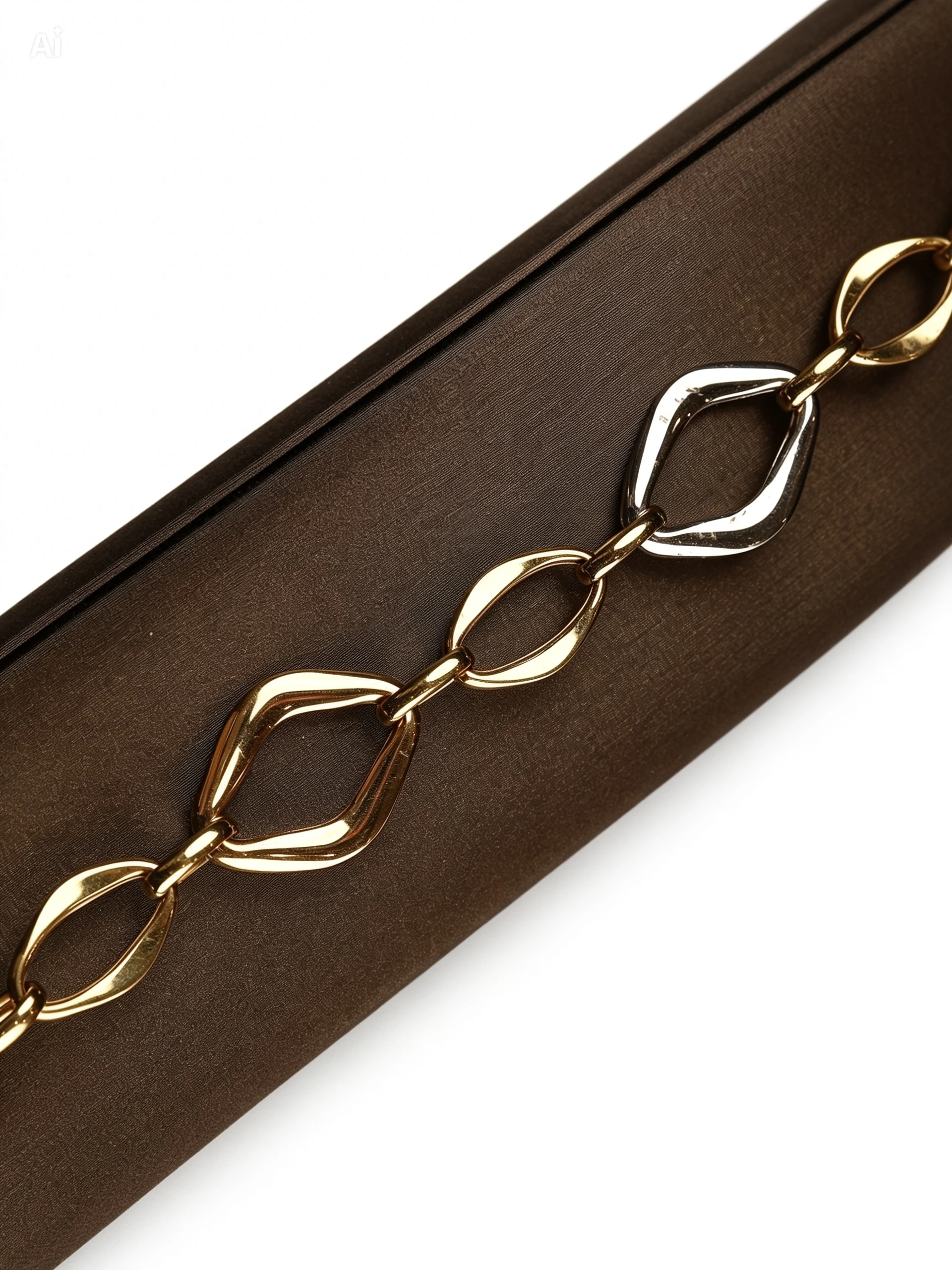 “Dual Harmony” 18K Gold Bracelet – Two-Tone Geometric Links