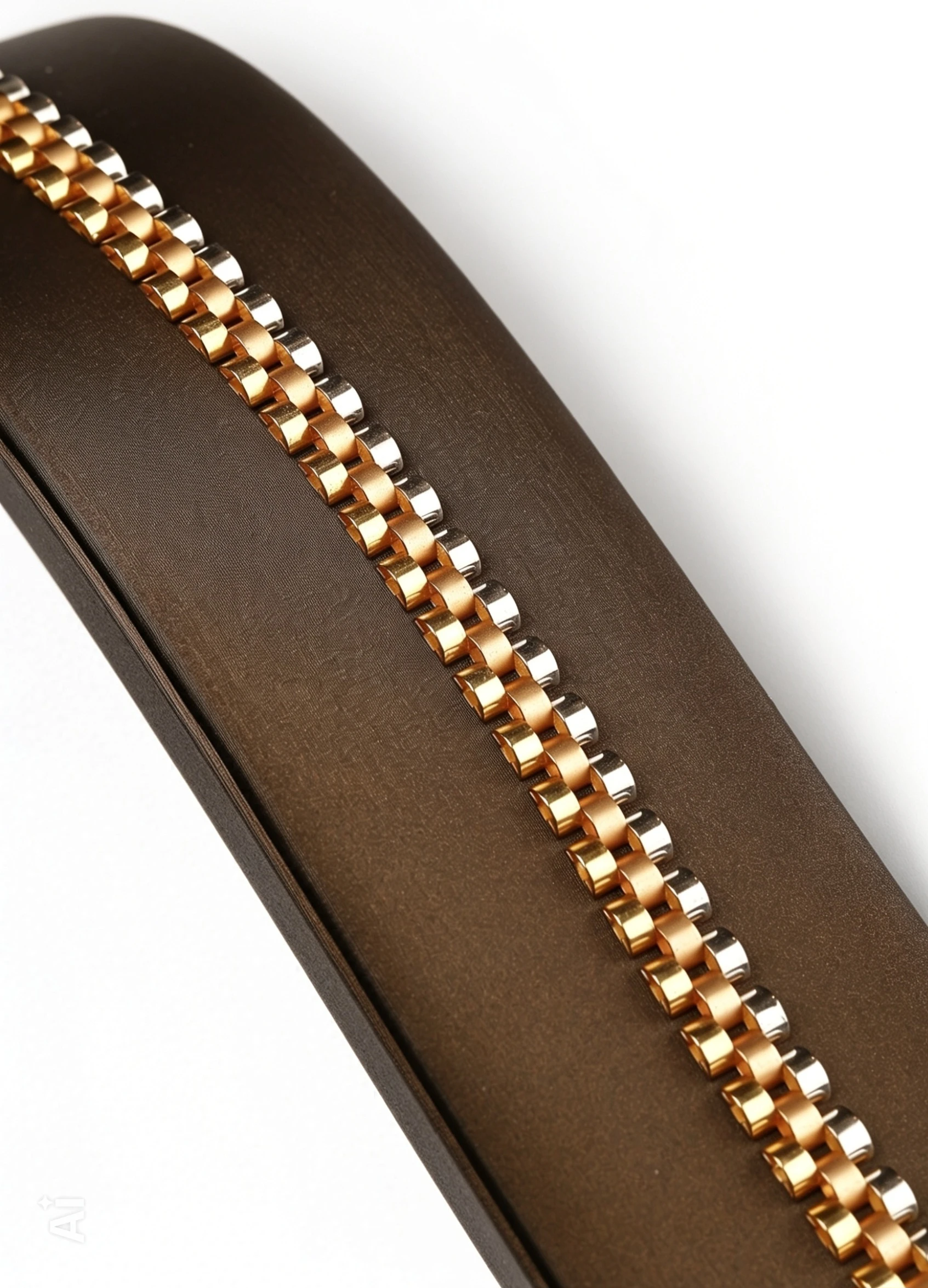 “Time Icon” 18K Gold Bracelet – Luxury Two-Tone Watch Link Design