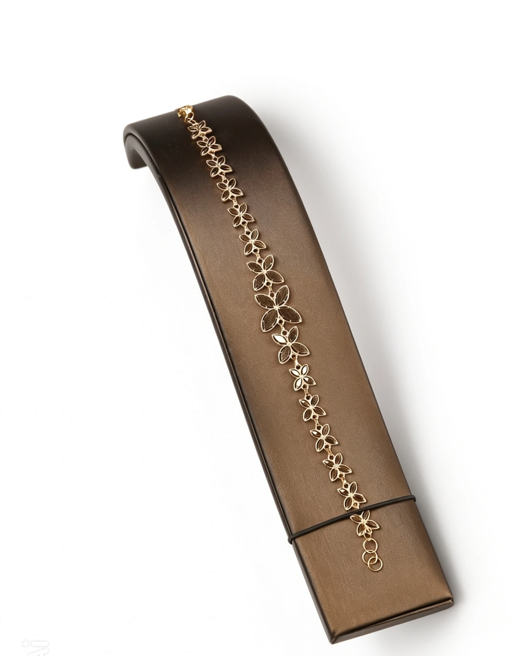 “Garden of Grace” 21K Gold Bracelet – Openwork Leaf Design